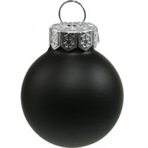Product Mini Christmas balls glass black gloss/matt Ø2.5cm 24 pcs