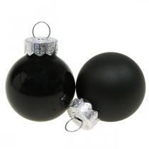Product Mini Christmas balls glass black gloss/matt Ø2.5cm 24p