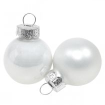 Product Mini Christmas balls glass white gloss/matt Ø2.5cm 24p