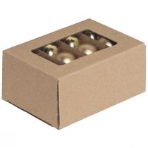 Product Mini Christmas balls glass in gold matt shine Ø3cm 22 pcs