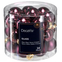 Product Mini Christmas Balls Glass Ø2.5cm Mauve 22 pcs