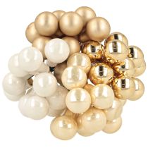Product Mini Christmas balls on wire gold, cream Ø1.5cm 140 pcs