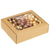 Product Mini Christmas balls on wire gold rosé glass Ø25mm 140 pcs