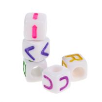 Mini cube with letters 7mm colored 90g