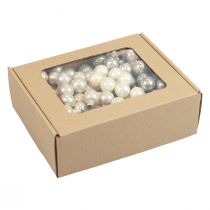 Product Mini Christmas Baubles Cream Grey Glass Mirror Berries Ø25mm 140 pcs