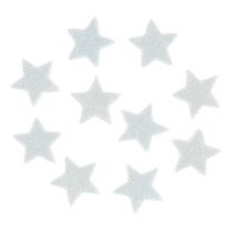 Mini glitter star 2,5cm white 48pcs