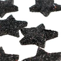 Product Mini glitter star black 2.5 cm 96 pieces