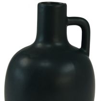 Product Mini ceramic vase matt black with handle Ø9cm H14.5cm