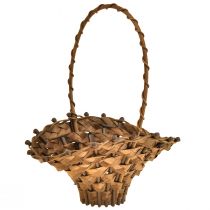 Product Mini basket with handle wicker basket handle basket brown 15×11cm