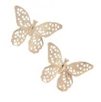 Mini butterflies metal scatter decoration golden 3cm 50pcs