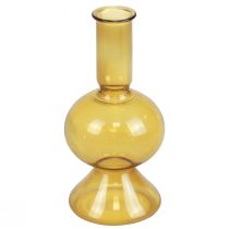 Mini vase yellow glass vase flower vase glass Ø8cm H16.5cm