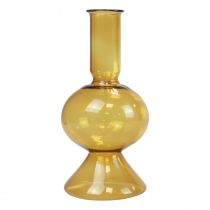 Mini vase yellow glass vase flower vase glass Ø8cm H16.5cm