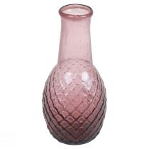 Mini Vase Purple Glass Vase Flower Vase Glass Diamonds Ø6cm H12cm