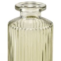 Product Mini vases glass with grooves retro flower vase green Ø5cm 4pcs