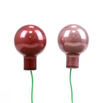 Product Mini Christmas Balls Wire Glass Bordeaux Pink Ø2.5cm 140 pcs