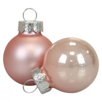 Product Mini Christmas balls glass pink matt/glossy Ø2.5cm 20 pcs