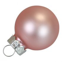 Mini Christmas balls glass pink matt/glossy Ø2.5cm 20p