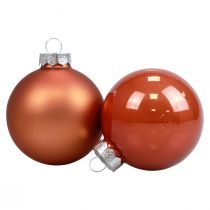 Product Mini Christmas balls glass red-brown glass balls Ø4cm 24pcs