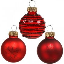 Product Mini Christmas Balls Red Mix Real Glass Ø3cm 9 pcs