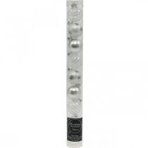 Product Mini Christmas balls white, silver real glass Ø3cm 9 pcs