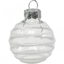 Product Mini Christmas balls white, silver real glass Ø3cm 9 pcs