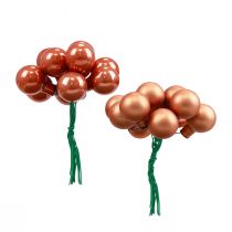 Product Mini Christmas balls on wire glass red orange Ø2cm 140 pcs