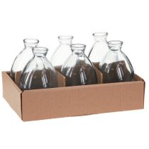 Product Mini vases bulbous decorative vases glass blue tinted H12cm 6 pcs