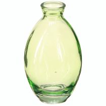 Product Mini vases glass bulbous glass vases green tinted H12cm 6 pcs