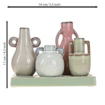 Product Mini ceramic vase set for home decoration, 14cm