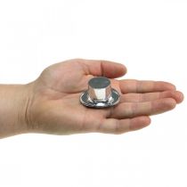 Mini-cylinder, scattered decoration New Year&#39;s Eve, table decoration for New Year silver H2.5cm L5cm 9pcs