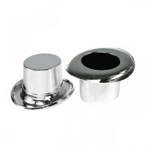 Mini-cylinder, scattered decoration New Year&#39;s Eve, table decoration for New Year silver H2.5cm L5cm 9pcs