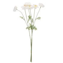 Product Artificial Poppy Flower White Long Stem 78cm Set of 3