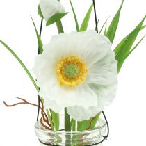 Product Poppy in glass for hanging. White. H22cm