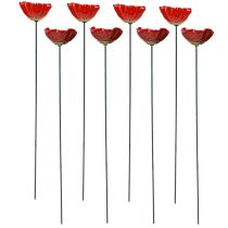Product Poppy Ceramic Decoration Flower Plug Poppy Red 5cm 8 Pcs