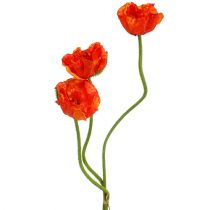 Product Poppies artificial flowers orange 58cm–74cm 3pcs