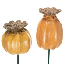 Product Garden stake poppy seed pod for stylish garden design, flower bed or balcony, 60cm, 2 pieces