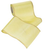 Product Moiré wreath ribbon, light green with gold edge, 175mm x 25m, high-quality decoration for floristry
