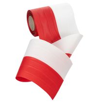 Product Moiré wreath ribbon, mourning ribbon white-red, decorative ribbon 150mm, memorial ribbon mourning fleur, acetate taffeta 25m