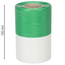 Product Moiré wreath ribbon green-white 150mm, decorative ribbon, bow ribbon, taffeta quality 25m