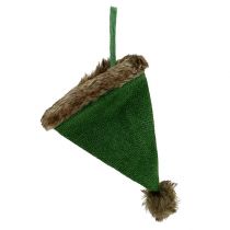 Product Christmas Tree Decoration Cap with fur trim Green 28cm