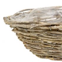 Product Basket ship for planting nature white washed L34cm