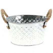 Product Zinc bowl round with rope handles Ø22cm H12cm