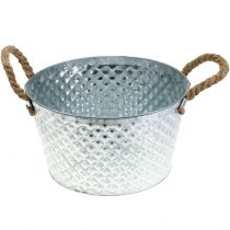 Product Zinc bowl round with rope handles Ø28cm H16cm