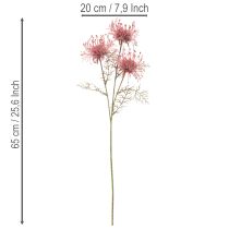 Product Artificial Protea Pincushion Flower Stem Set of 3 – 65cm, Pink and Green