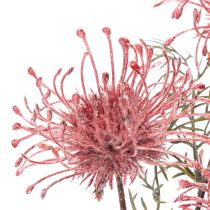 Product Artificial Protea Pincushion Flower Stem Set of 3 – 65cm, Pink and Green