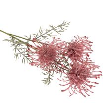 Product Artificial Protea Pincushion Flower Stem Set of 3 – 65cm, Pink and Green