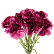 Product Carnation Artificial Flowers Two-Tone Long Stem 56cm Bundle of 8