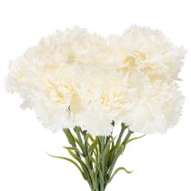 Product Artificial Carnation Stem Set, 56cm, White, 8 Pieces for Bouquets and Wreaths