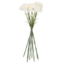 Product Artificial Carnation Stem Set, 56cm, White, 8 Pieces for Bouquets and Wreaths