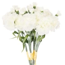 Product Artificial Carnation Bouquet White 40cm, 4 Bunches